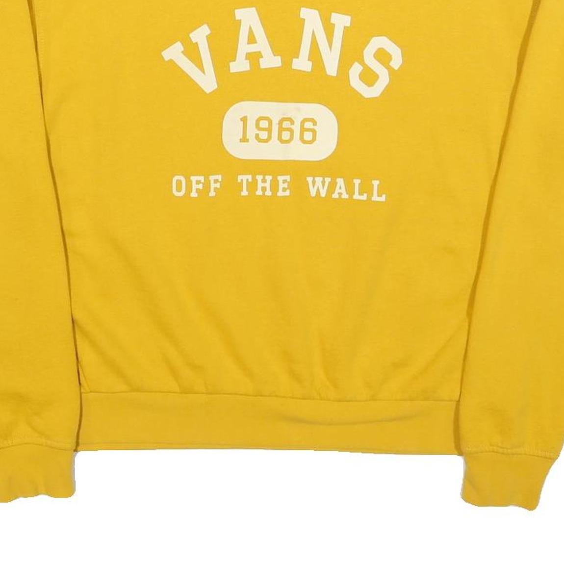 VANS Womens Yellow Crew Neck XS Sweatshirt Cotton Blend Logo Graphic Pullover