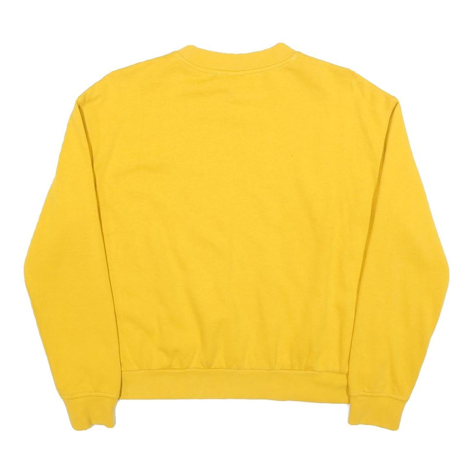 VANS Womens Yellow Crew Neck XS Sweatshirt Cotton Blend Logo Graphic Pullover