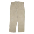 CARHARTT Mens Cotton Blend Beige Relaxed Straight Trousers W40 L36 Workwear Zip