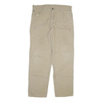 CARHARTT Mens Cotton Blend Beige Relaxed Straight Trousers W40 L36 Workwear Zip