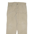 CARHARTT Mens Cotton Blend Beige Relaxed Straight Trousers W40 L36 Workwear Zip