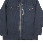 WRANGLER Mens Navy Blue Cotton Hooded Jacket M Zip Casual Workwear Pocket