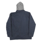WRANGLER Mens Navy Blue Cotton Hooded Jacket M Zip Casual Workwear Pocket