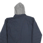 WRANGLER Mens Navy Blue Cotton Hooded Jacket M Zip Casual Workwear Pocket