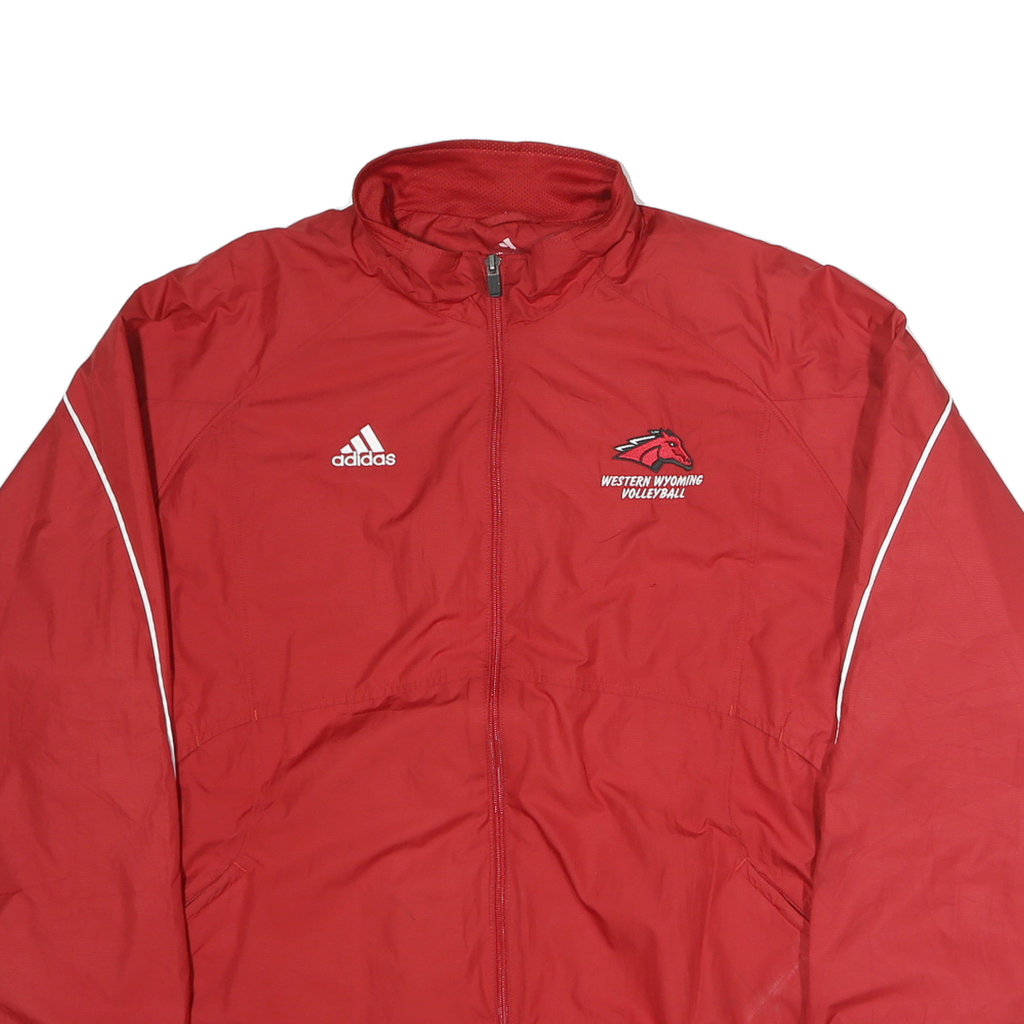 ADIDAS Mens Red Western Wyoming Volleyball Track Jacket M Polyester Zip
