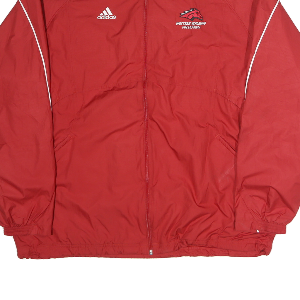 ADIDAS Mens Red Western Wyoming Volleyball Track Jacket M Polyester Zip