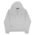 POLO RALPH LAUREN Mens Grey Hoodie L Cotton Blend Pullover Drawstring Hood