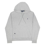 POLO RALPH LAUREN Mens Grey Hoodie L Cotton Blend Pullover Drawstring Hood