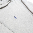 POLO RALPH LAUREN Mens Grey Hoodie L Cotton Blend Pullover Drawstring Hood