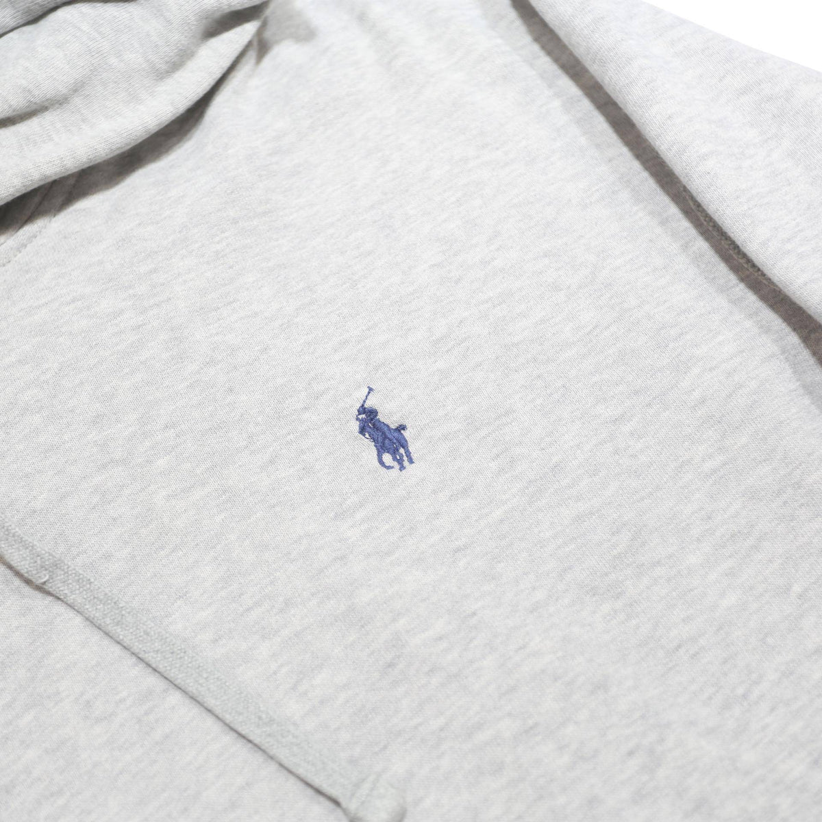 POLO RALPH LAUREN Mens Grey Hoodie L Cotton Blend Pullover Drawstring Hood