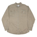 CARHARTT Mens Beige Workwear Shirt L Heritage Office Furnishings Logo
