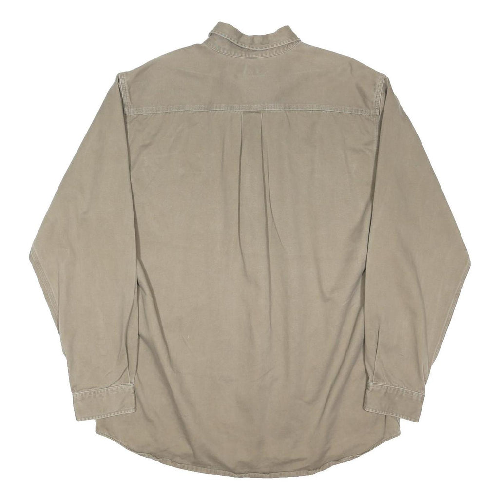 CARHARTT Mens Beige Workwear Shirt L Heritage Office Furnishings Logo