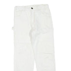 DICKIES Mens White Cotton Blend Regular Fit Straight Leg Trousers W28 L28