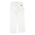DICKIES Mens White Cotton Blend Regular Fit Straight Leg Trousers W28 L28