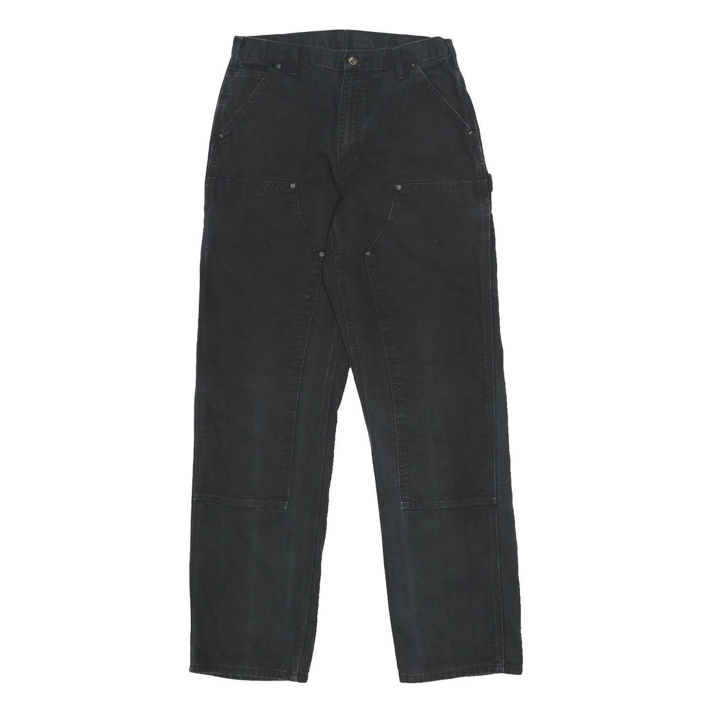 CARHARTT Mens Cotton Black Loose Workwear Trousers W32 L36 Durable