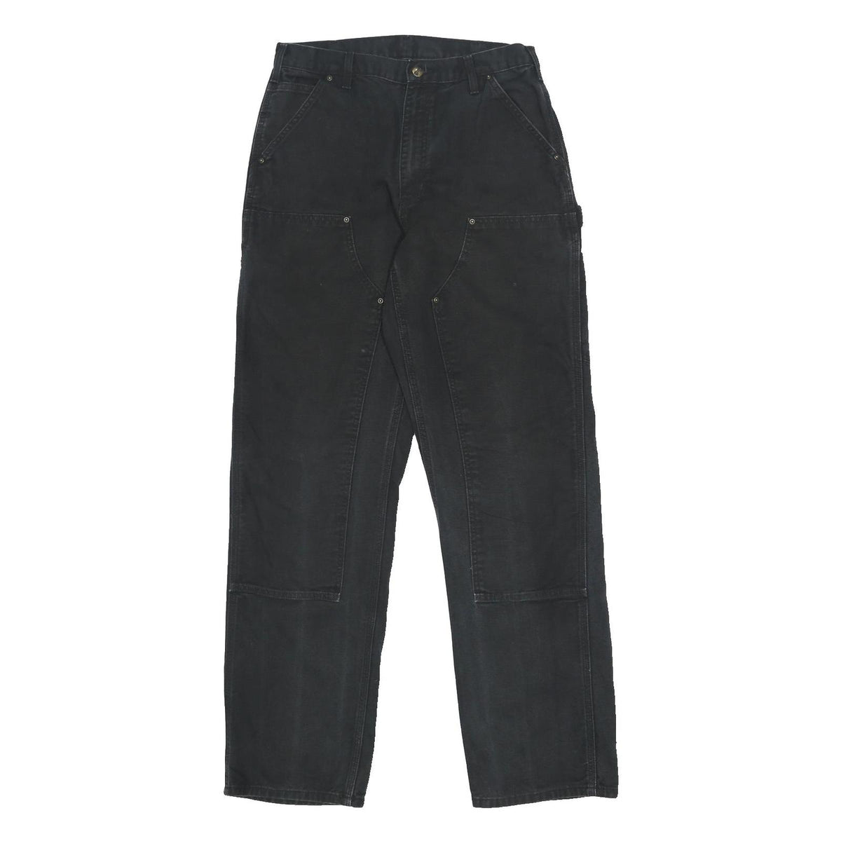 CARHARTT Mens Cotton Black Loose Workwear Trousers W32 L36 Durable