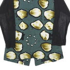 WEIDER Womens Green & Yellow Printed Top Long Sleeve Round Neck S Stylish