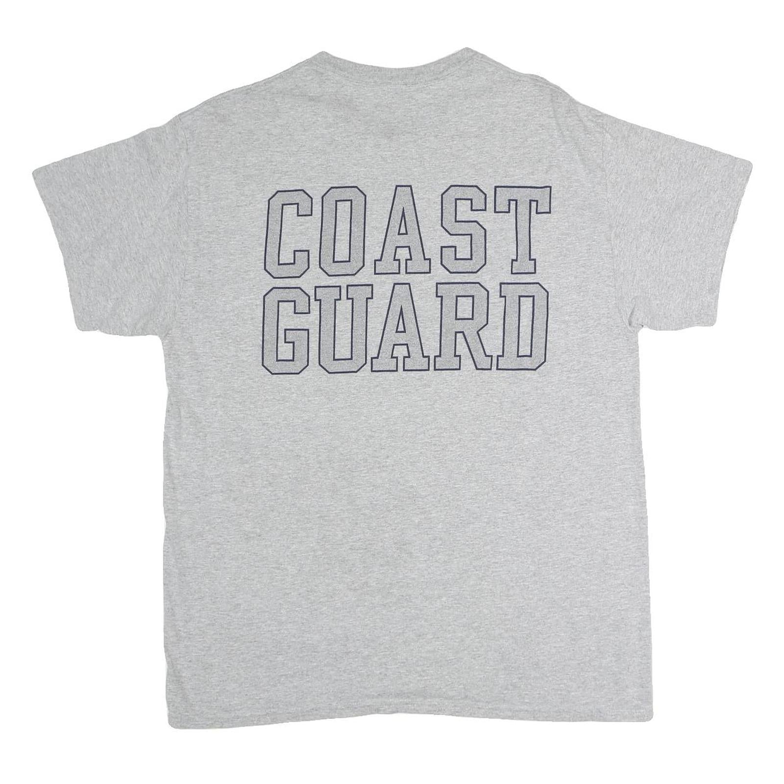 MV SPORT Mens Grey Cotton Graphic T-Shirt L Short Sleeve Crew Neck Coast Guard