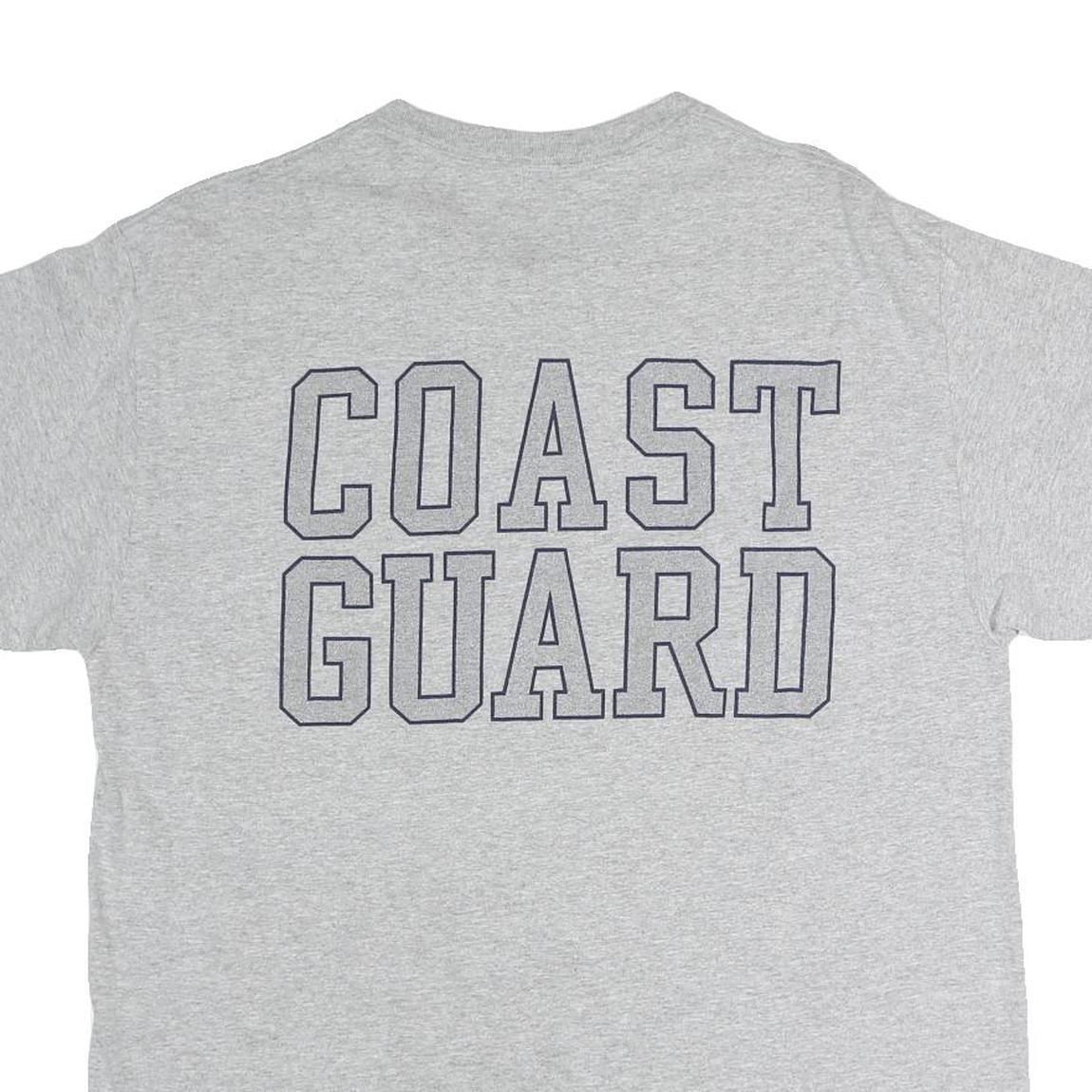 MV SPORT Mens Grey Cotton Graphic T-Shirt L Short Sleeve Crew Neck Coast Guard