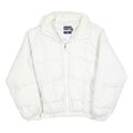 BIG STAR Womens White Puff Jacket M Polyester Blend Puffer Zip Casual