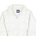 BIG STAR Womens White Puff Jacket M Polyester Blend Puffer Zip Casual