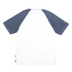 NIKE Court Mens White & Navy Polo Shirt XL Cotton Blend Basic Short Sleeve