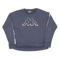 KAPPA Womens Blue Sweatshirt XL Crew Neck Cotton Blend Logo Tape Sleeve Casual