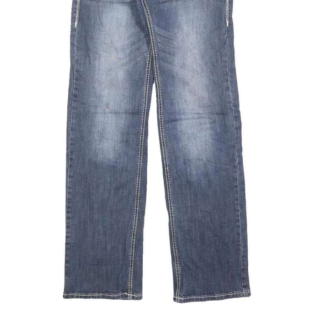 ROCK & ROLL Mens Jeans Blue Regular Straight Denim Medium W30 L34 Casual Wear