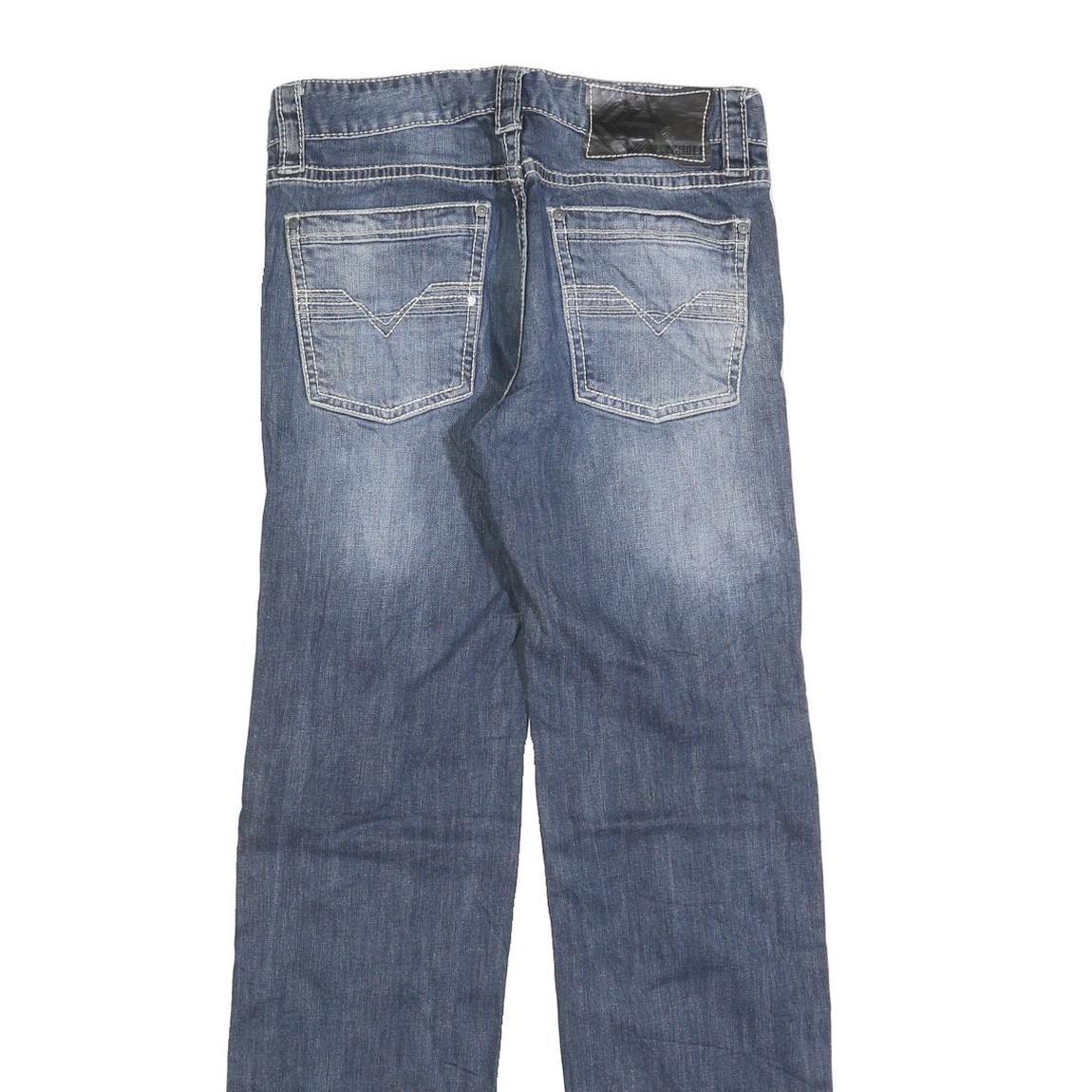 ROCK & ROLL Mens Jeans Blue Regular Straight Denim Medium W30 L34 Casual Wear