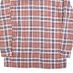 Mens Orange & Navy Check Cotton Blend Shirt M Casual Long Sleeve Button