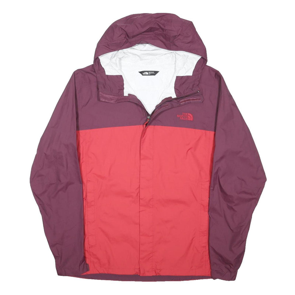 THE NORTH FACE Mens Plum & Red Outdoor Jacket L Polyester Blend Zip Hooded