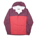 THE NORTH FACE Mens Plum & Red Outdoor Jacket L Polyester Blend Zip Hooded