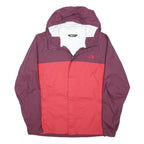 THE NORTH FACE Mens Plum & Red Outdoor Jacket L Polyester Blend Zip Hooded