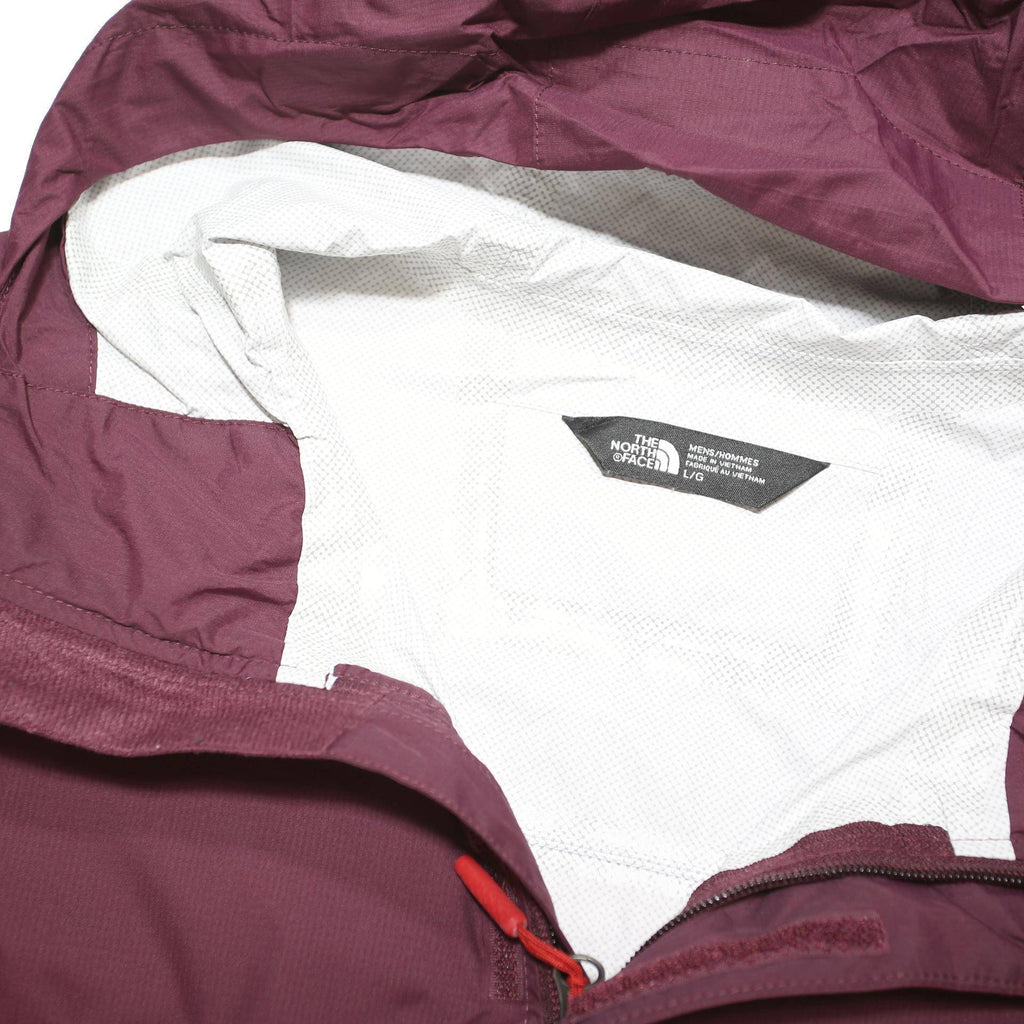 THE NORTH FACE Mens Plum & Red Outdoor Jacket L Polyester Blend Zip Hooded