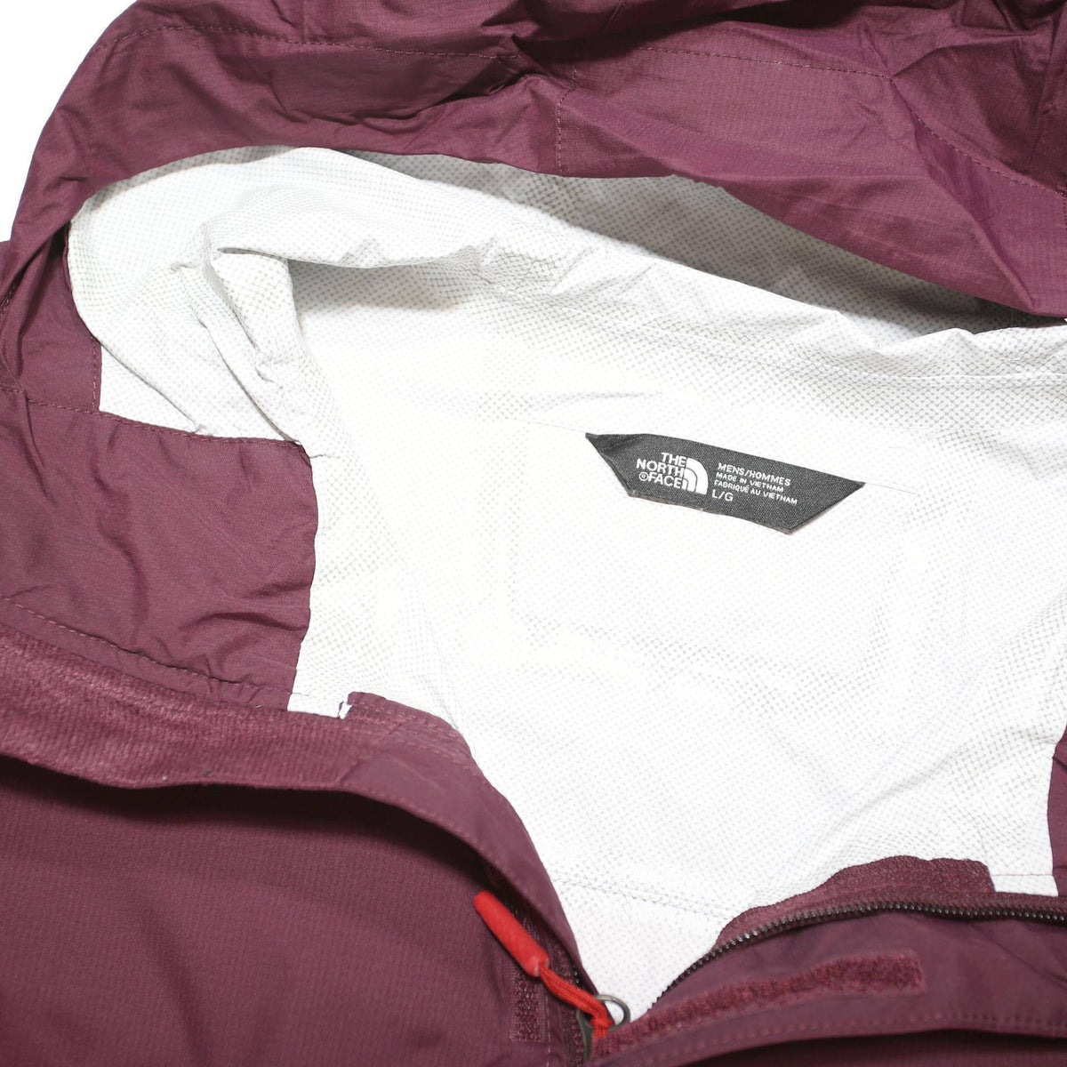 THE NORTH FACE Mens Plum & Red Outdoor Jacket L Polyester Blend Zip Hooded