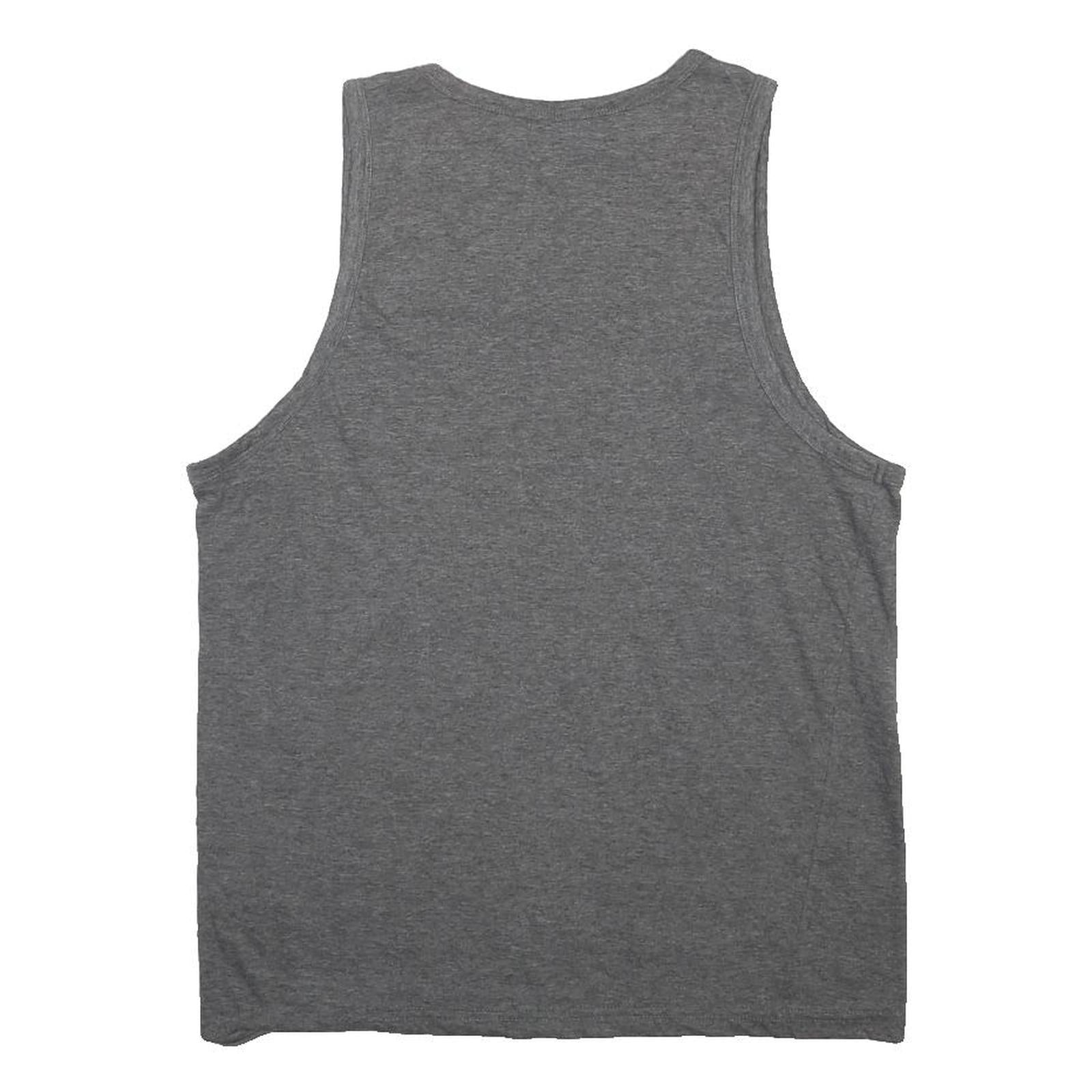PIERRE CARDIN Mens Grey Graphic Vest L Sleeveless Crew Neck Cotton Blend