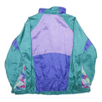 CLIMATE ZONE Womens Green & Purple Nylon Oversized Zip Jacket Colourblock 2XL