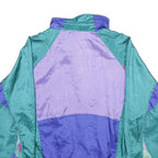 CLIMATE ZONE Womens Green & Purple Nylon Oversized Zip Jacket Colourblock 2XL