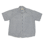 NATURAL ISSUE Mens Blue & Cream Pattern Cotton Blend Shirt XL Casual Short
