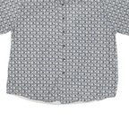NATURAL ISSUE Mens Blue & Cream Pattern Cotton Blend Shirt XL Casual Short