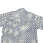 NATURAL ISSUE Mens Blue & Cream Pattern Cotton Blend Shirt XL Casual Short