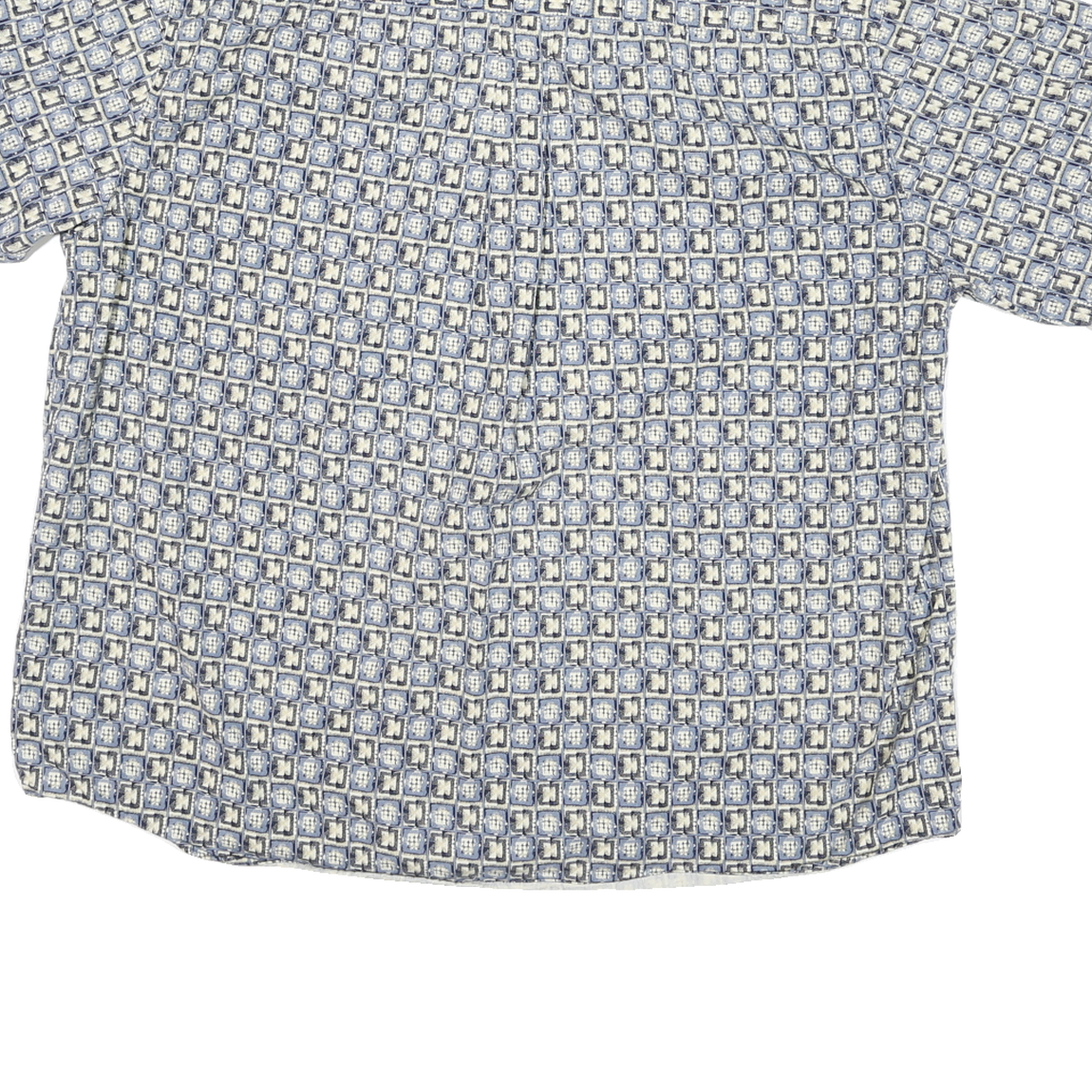 NATURAL ISSUE Mens Blue & Cream Pattern Cotton Blend Shirt XL Casual Short