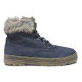 S.OLIVER Womens Blue Ankle Boots Synthetic UK 8 Faux Fur Collar Winter Warm