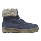 S.OLIVER Womens Blue Ankle Boots Synthetic UK 8 Faux Fur Collar Winter Warm