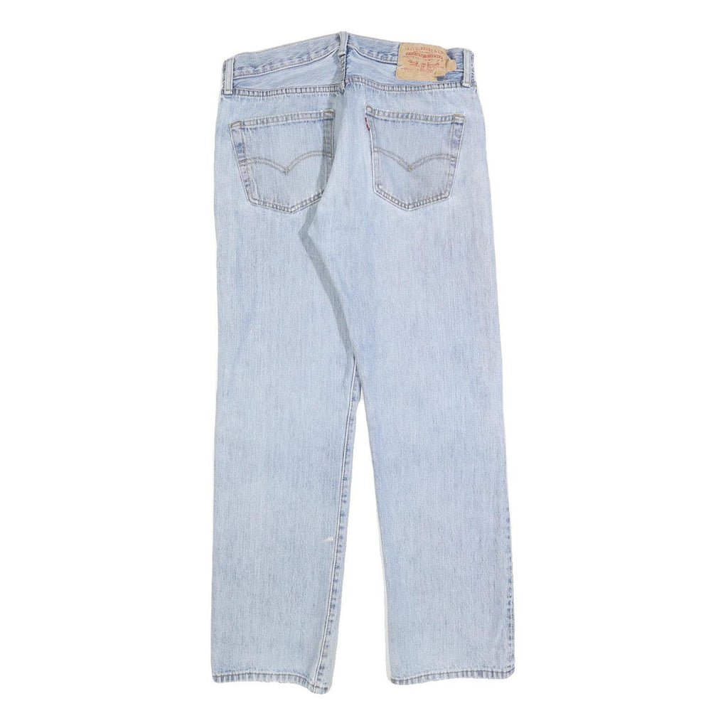 LEVI'S 501 Mens Jeans Blue Regular Straight Denim Light W32 L30 Classic Button