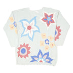 NEXT Womens Cream Floral Patterned Jumper Round Neck Basic Knit S