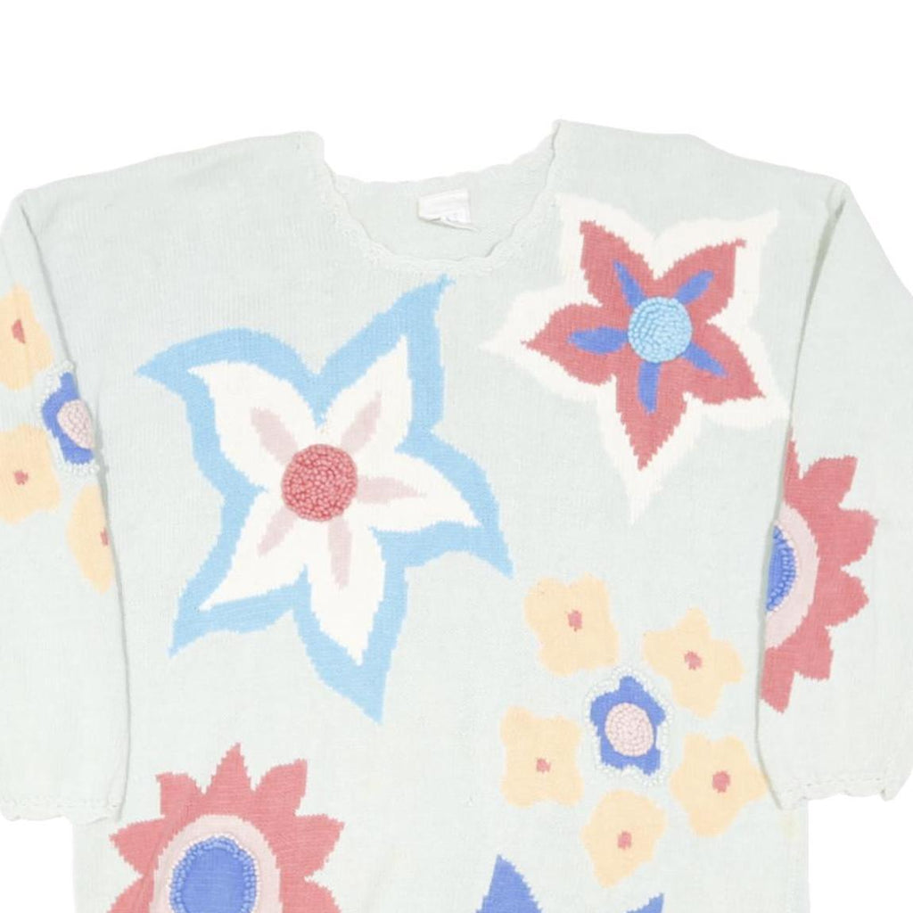 NEXT Womens Cream Floral Patterned Jumper Round Neck Basic Knit S