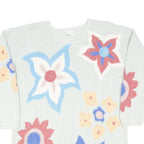 NEXT Womens Cream Floral Patterned Jumper Round Neck Basic Knit S