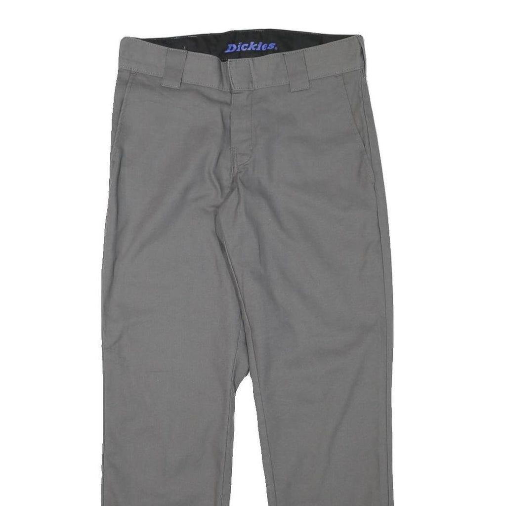 DICKIES Mens Cotton Blend Grey Regular Straight Trousers W30 L29 Workwear Casual