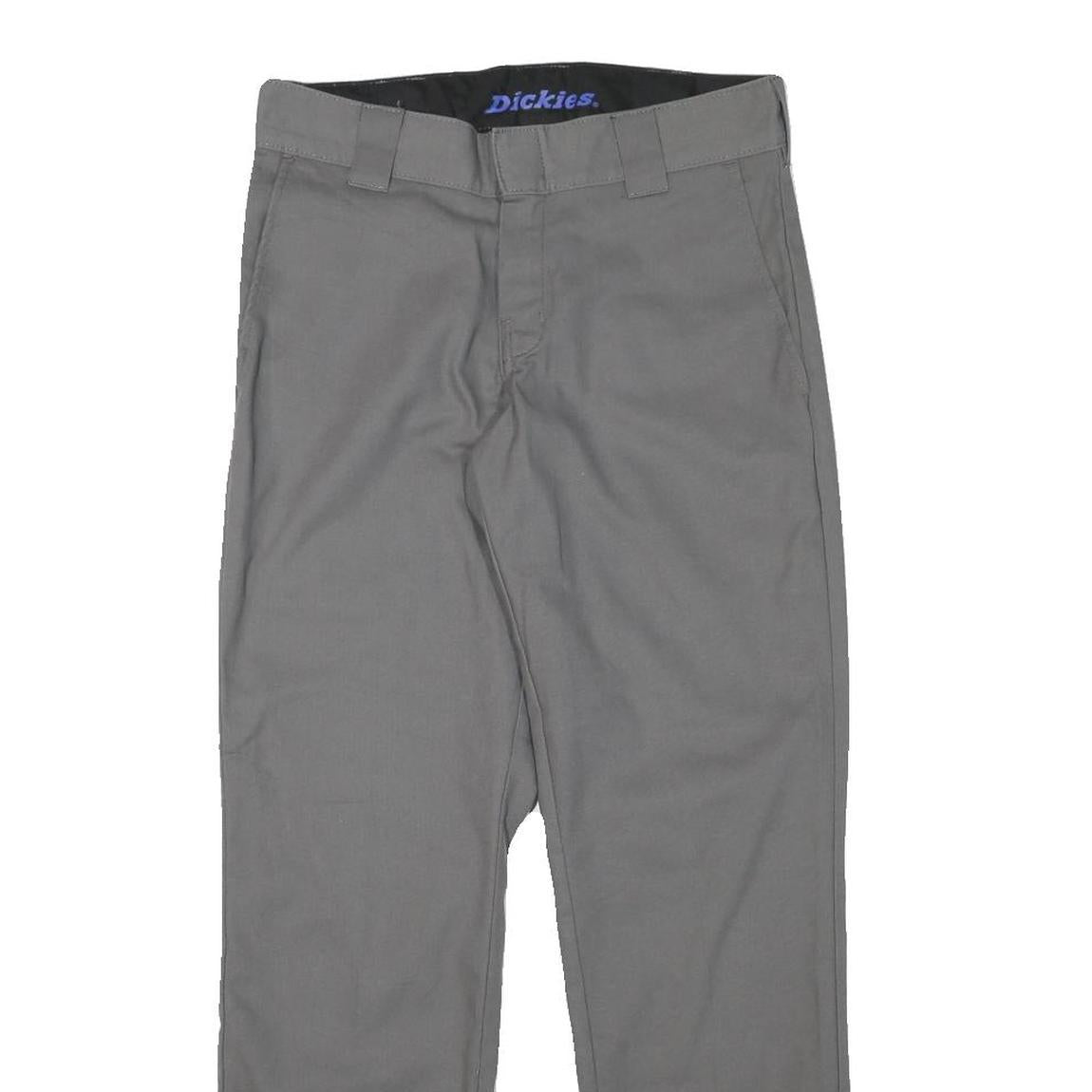 DICKIES Mens Cotton Blend Grey Regular Straight Trousers W30 L29 Workwear Casual